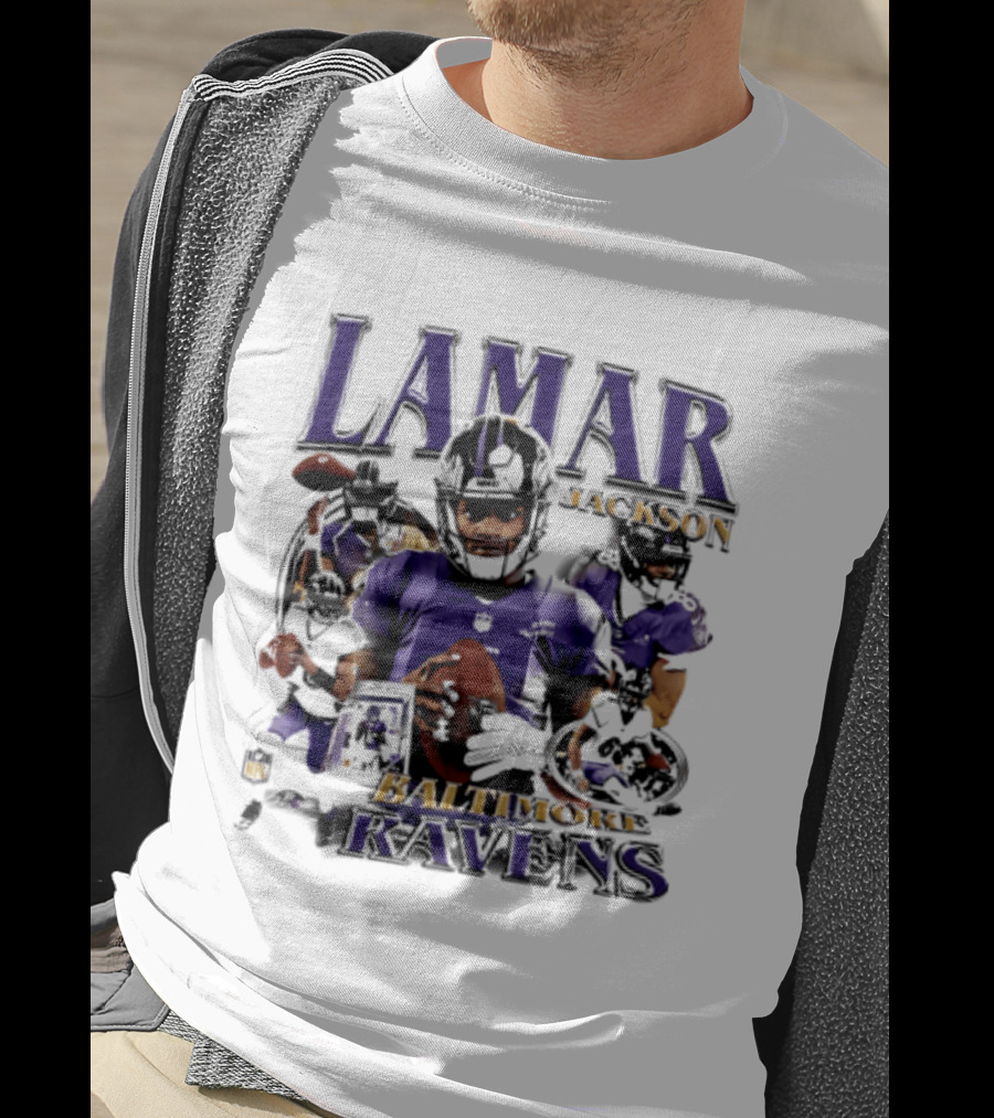 Lamar Jackson Baltimore Ravens Player Collage T-Shirt