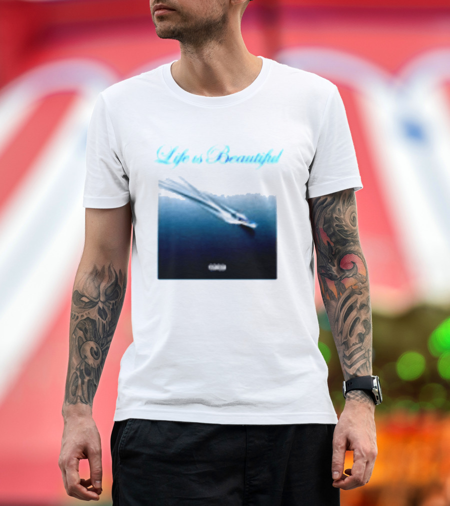 Life Is Beautiful Album White Larry June Shop T-Shirt