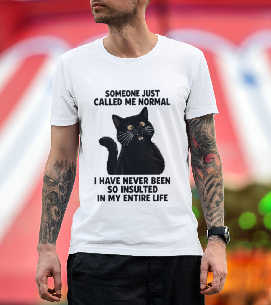 Someone Just Called Me Normal Black Cat Humor Never Been So Insulted In My Entire Life T-Shirt