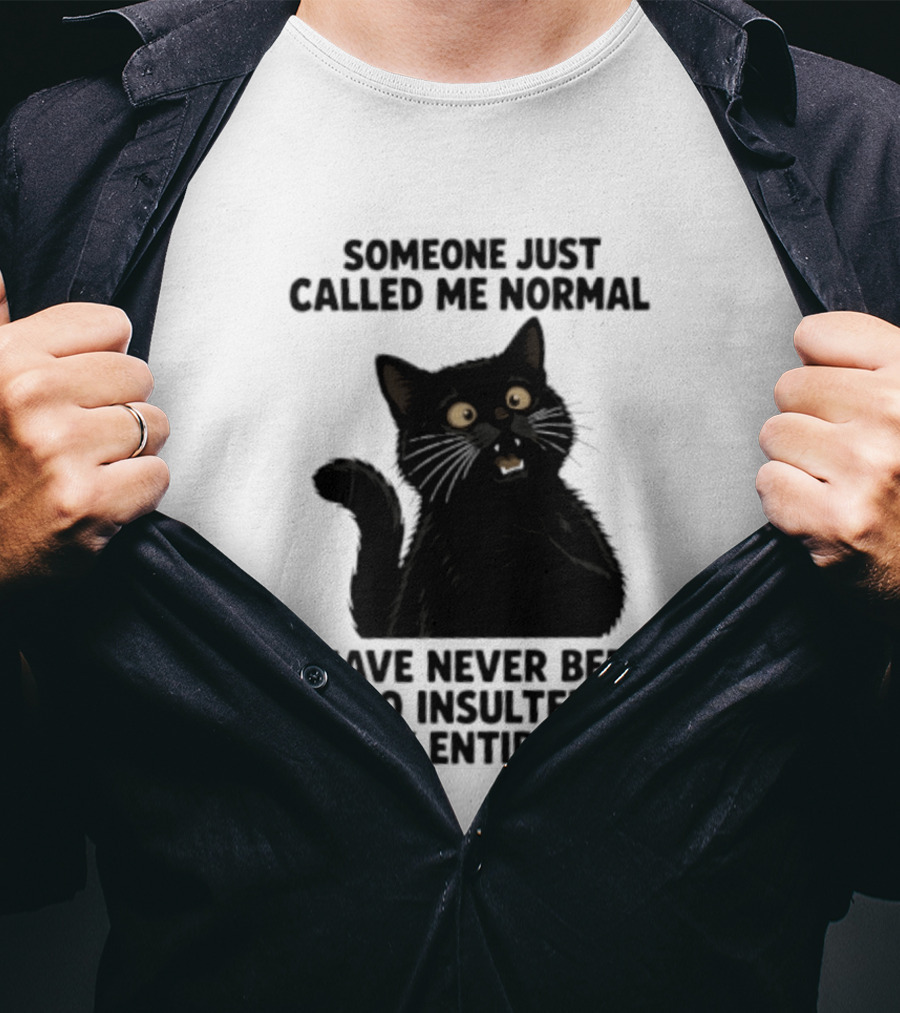 Someone Just Called Me Normal Black Cat Humor Never Been So Insulted In My Entire Life T-Shirt