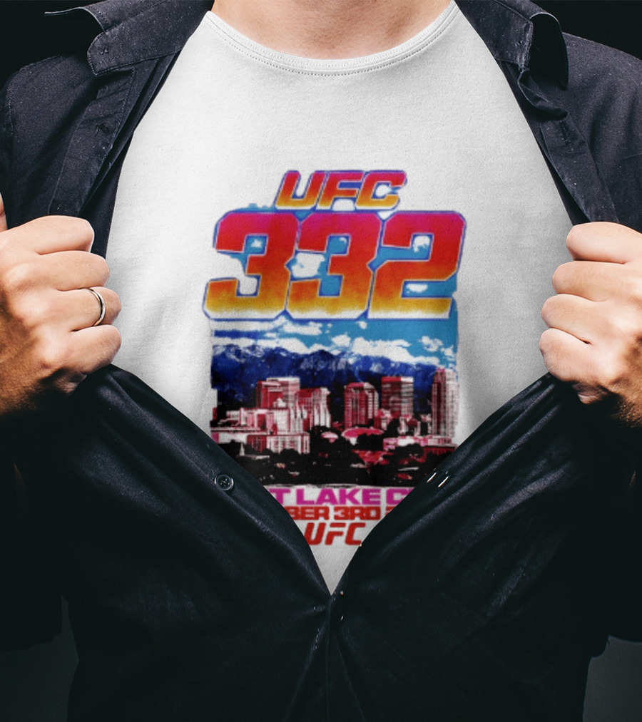 UFC 332 Salt Lake City October 3rd 2026 Urban Skyline Event T-Shirt