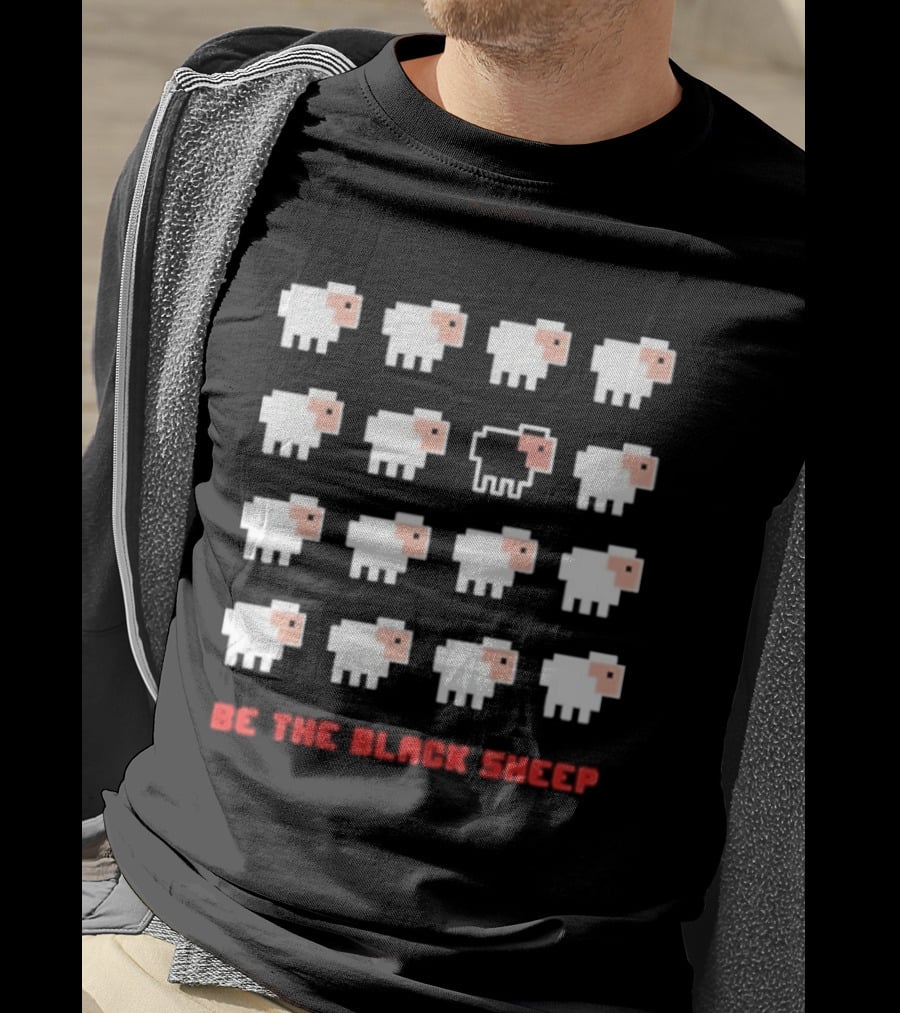 Be The Black Sheep Pixel Art Individualism Unique Lamb T-Shirt