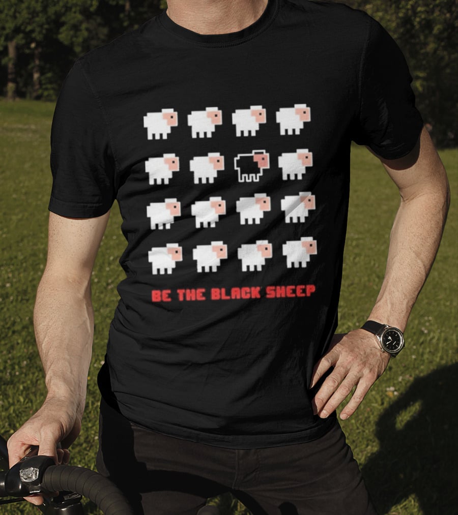 Be The Black Sheep Pixel Art Individualism Unique Lamb T-Shirt