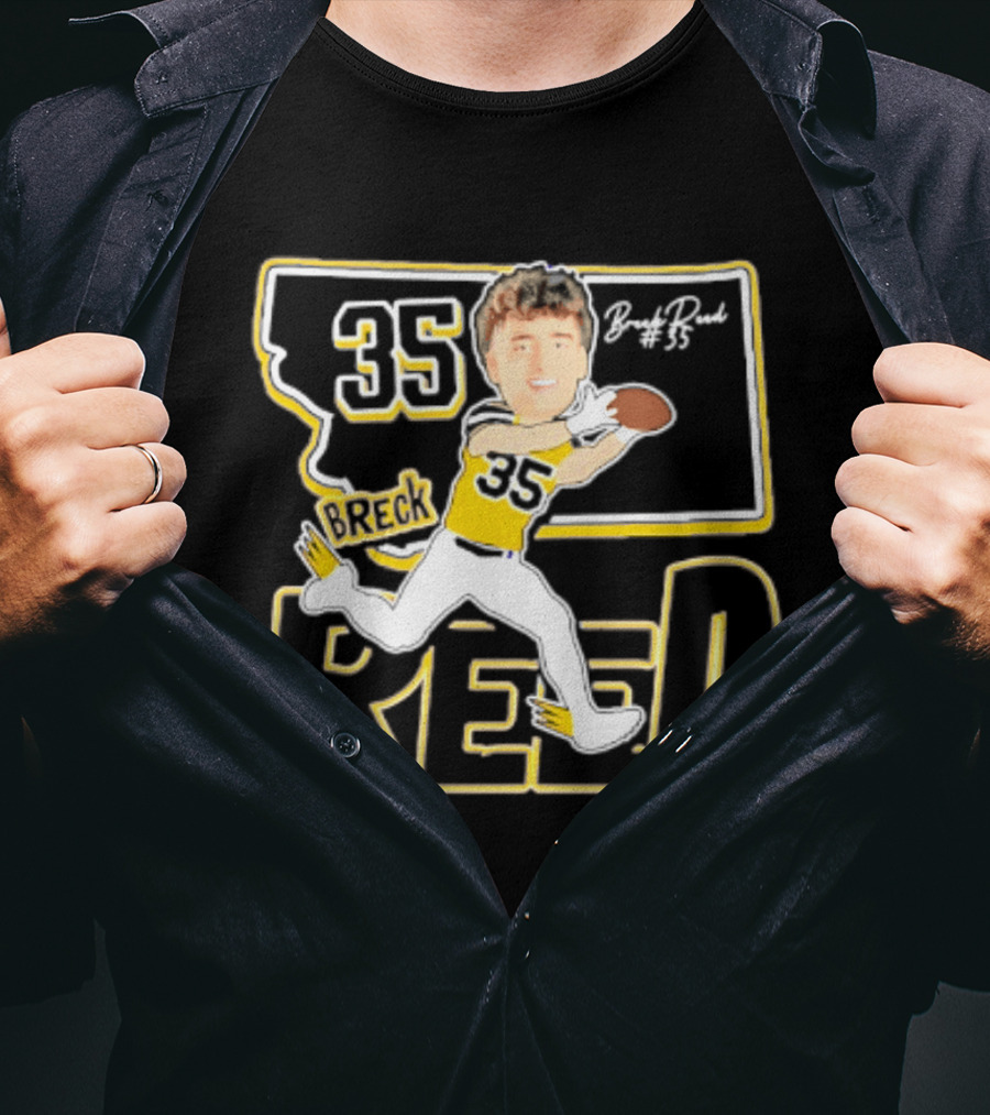 35 Breck Reed Montana State Bobcats Player Caricature 2026 T-Shirt