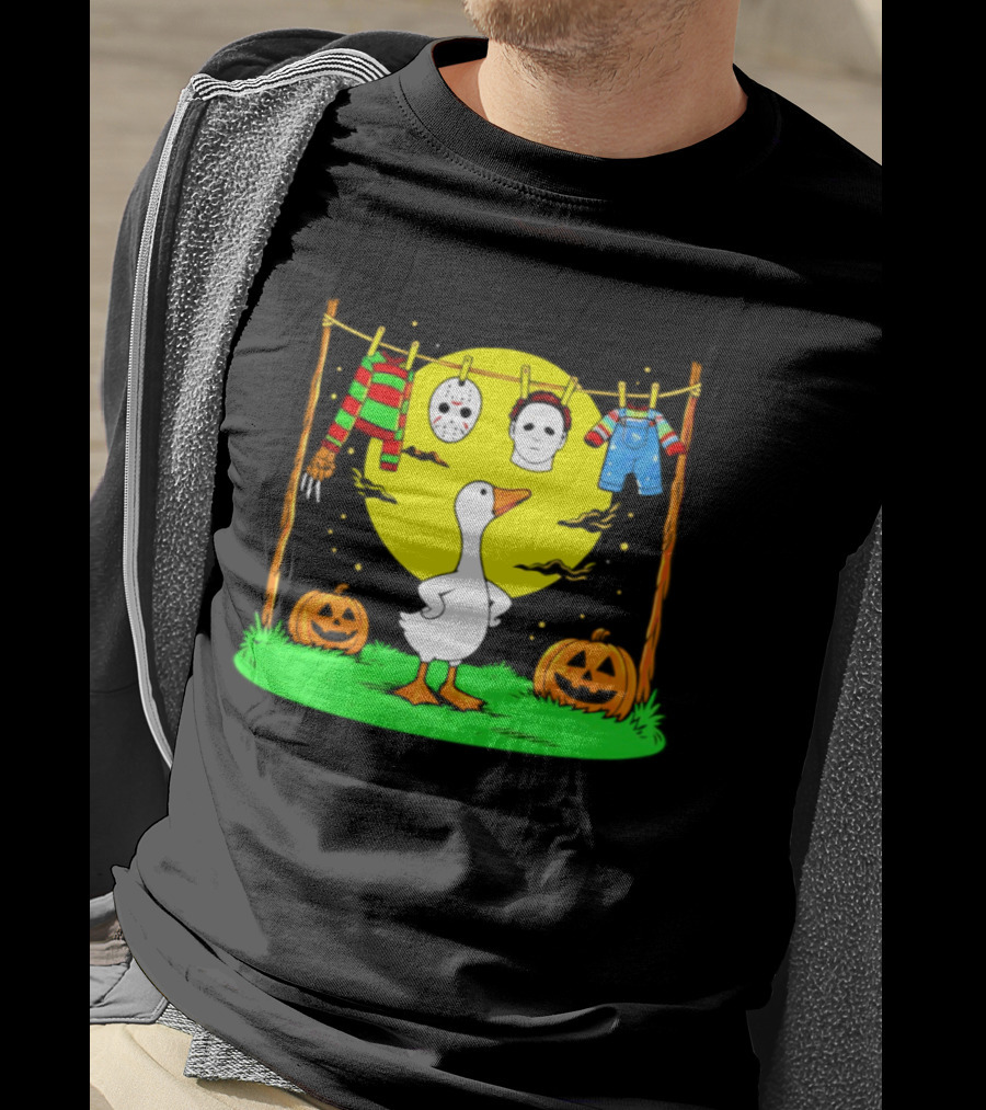 Goose Horror Halloween '26 Pumpkin Jason Freddy Chucky Outfits T-Shirt