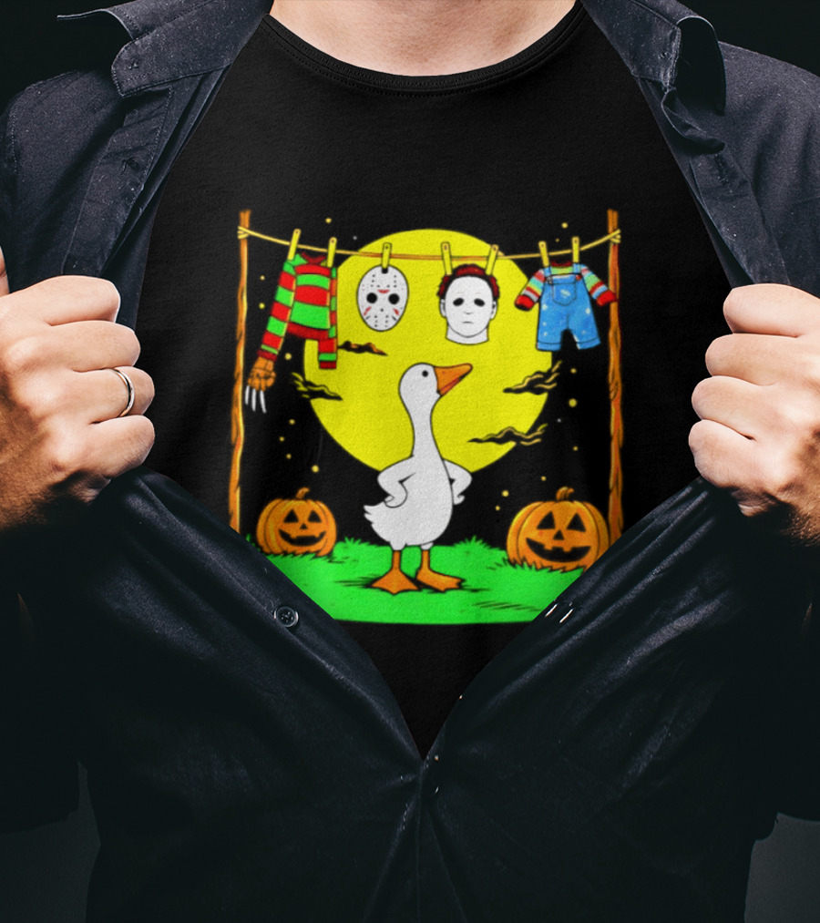 Goose Horror Halloween '26 Pumpkin Jason Freddy Chucky Outfits T-Shirt