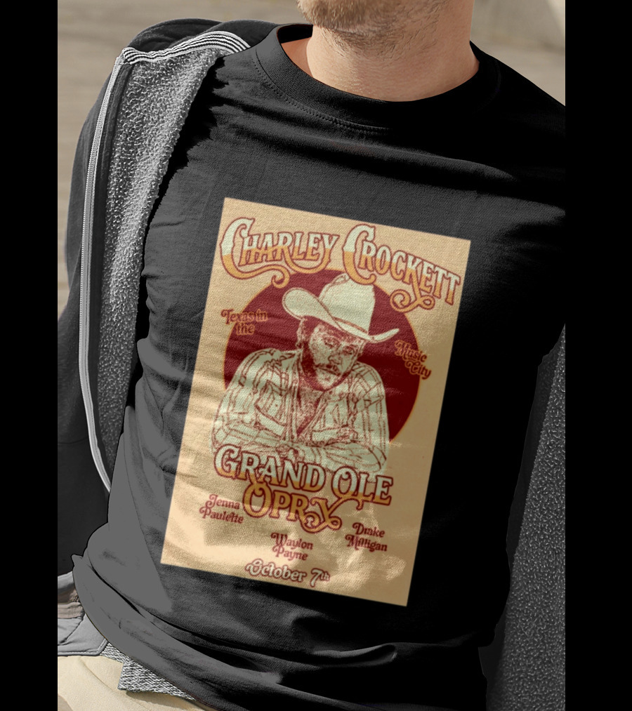 Charley Crockett Grand Ole Opry Nashville October 7 Texas In The Music City T-Shirt