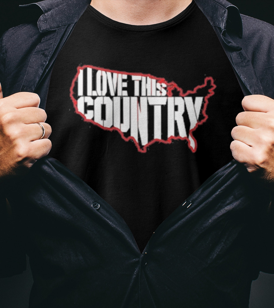 I Love This Country United States Map T-Shirt