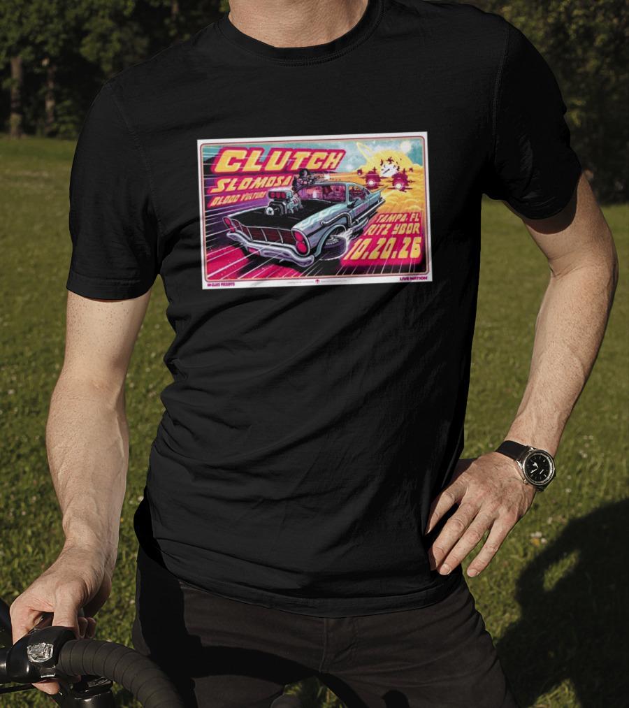 Clutch Slomosa Blood Vulture Tampa FL Ritz Ybor 10 20 26 Live Nation Promo Car T-Shirt