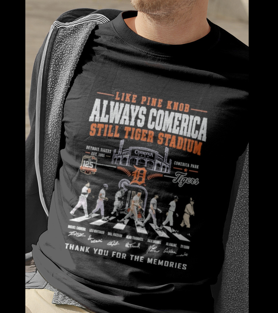 Like Pride Rock Always Comerica Still Tiger Stadium Baseball Legends Miguel Cabrera Ty Cobb Thank You For The Memories T-Shirt