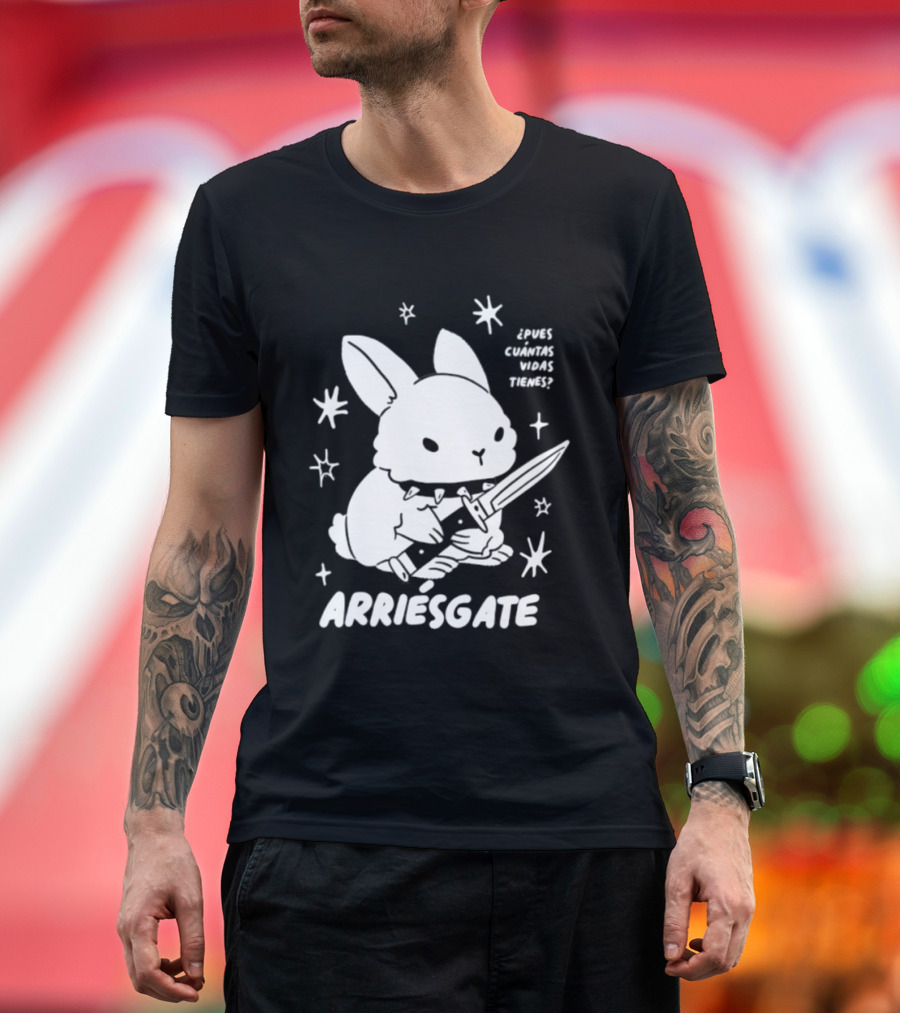 Dulce Nopronto ¿Pues Cuántas Vidas Tienes Arriésgate Conejo Cuchillo Kawaii Estrellas T-Shirt