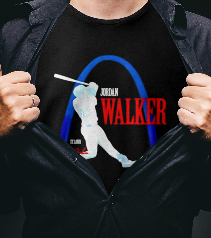 Jordan Walker St Louis Cardinals Gateway Arch Baseball Player T-Shirt