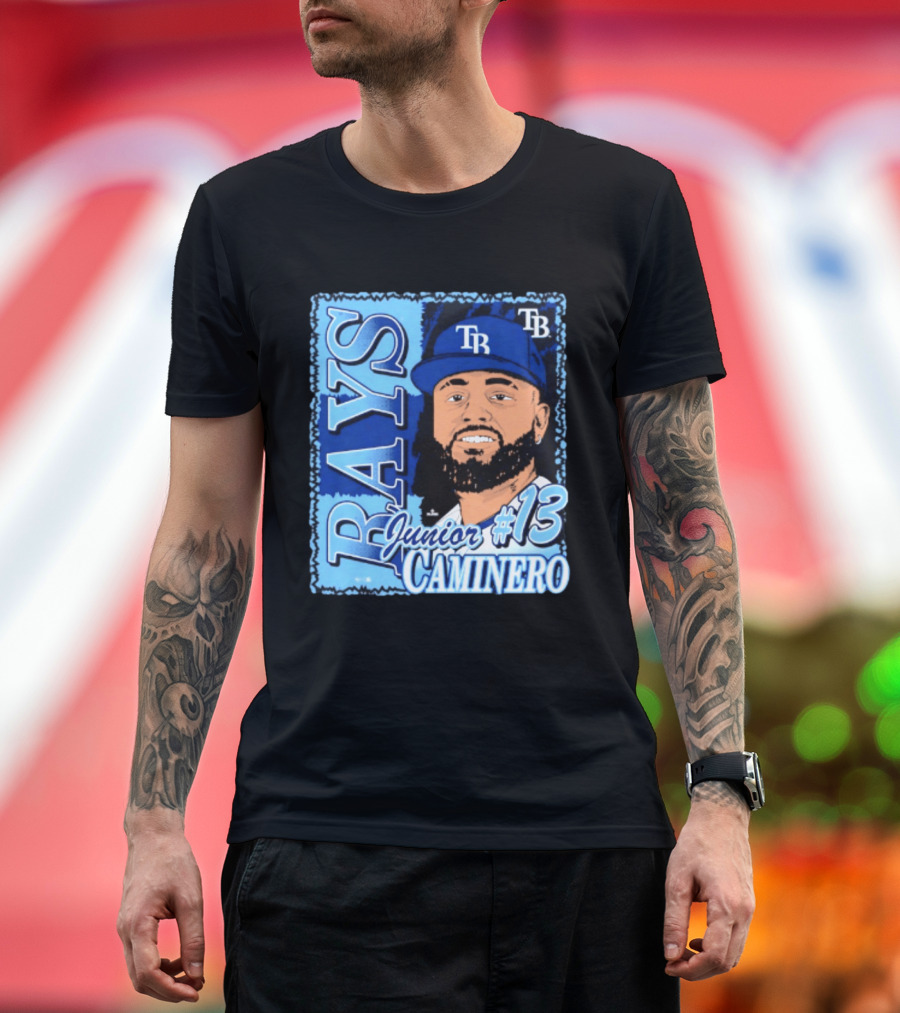Junior Caminero #13 Tampa Bay Rays TB Player Profile T-Shirt