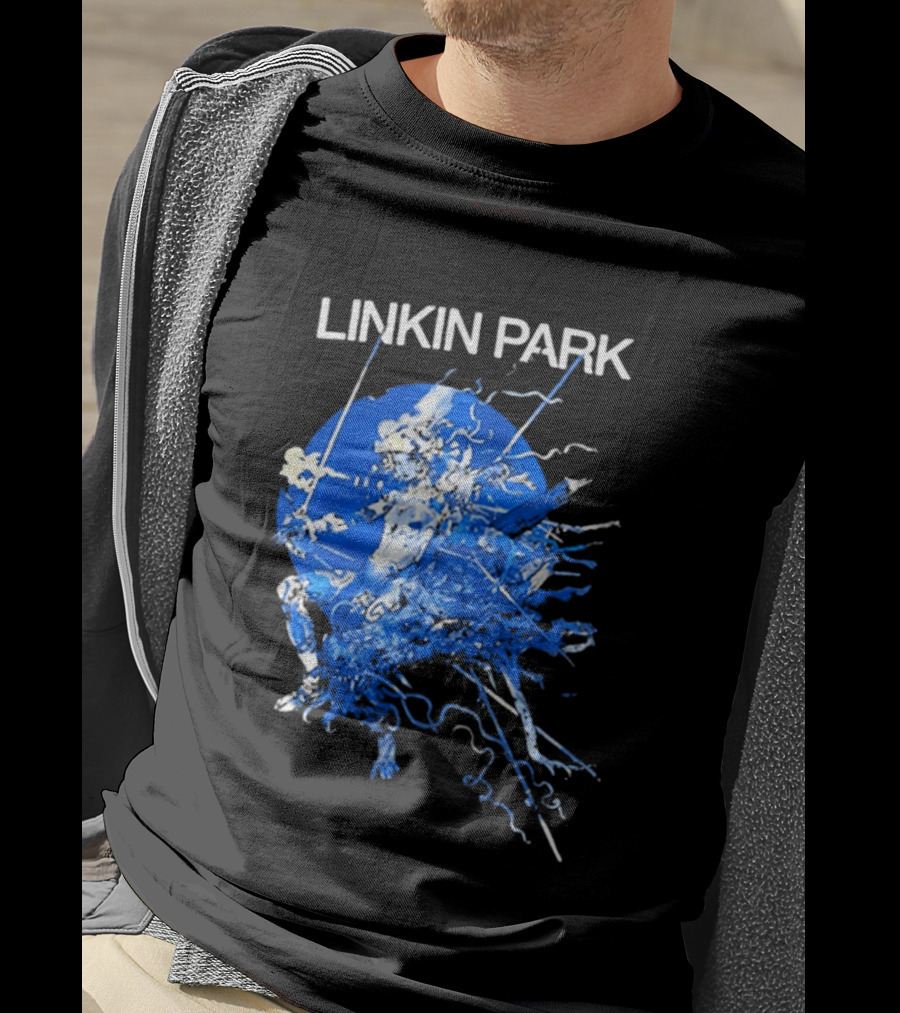 Linkin Park Katsuya Terada Blue Abstract Art Collaboration T-Shirt