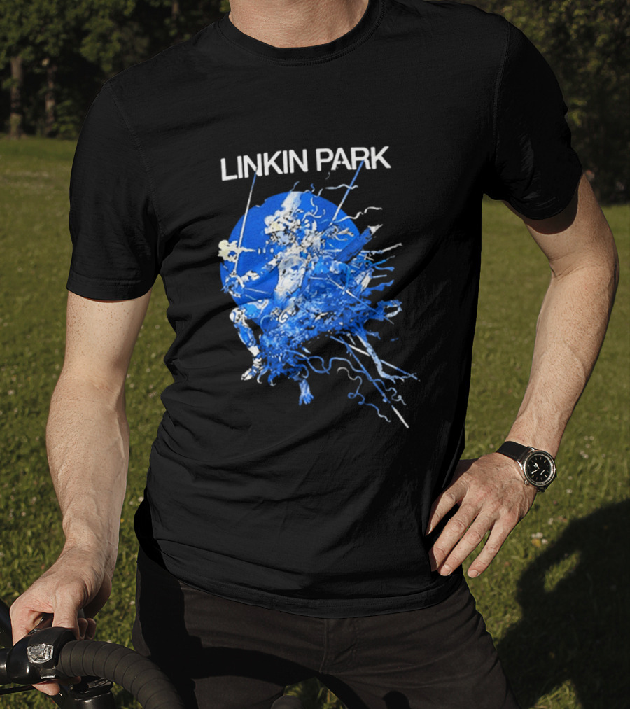 Linkin Park Katsuya Terada Blue Abstract Art Collaboration T-Shirt