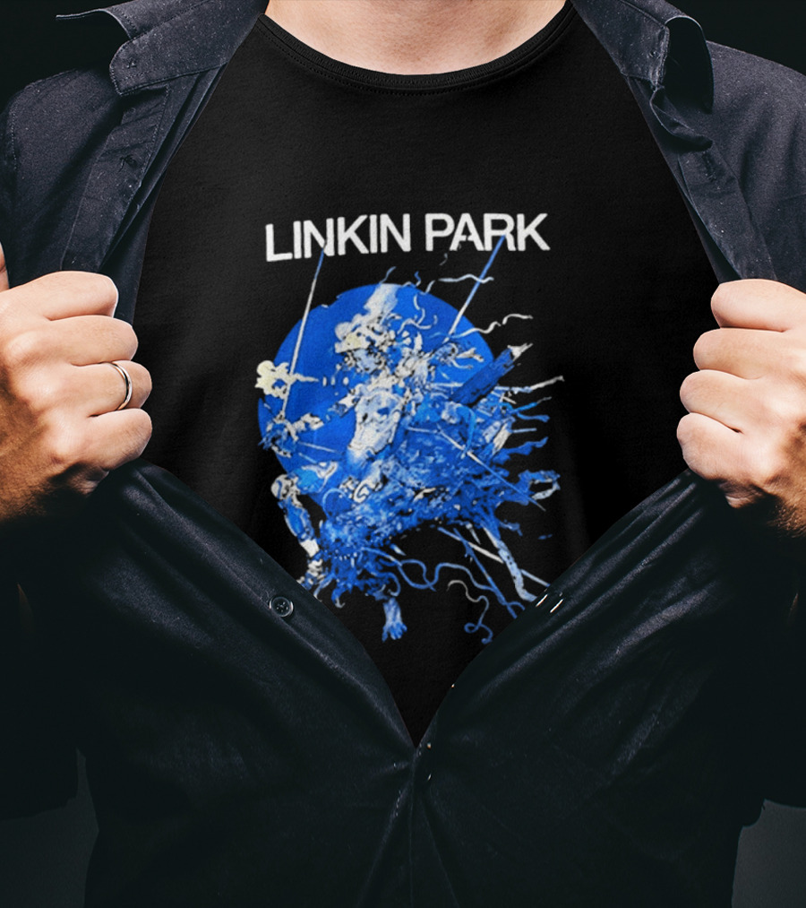 Linkin Park Katsuya Terada Blue Abstract Art Collaboration T-Shirt