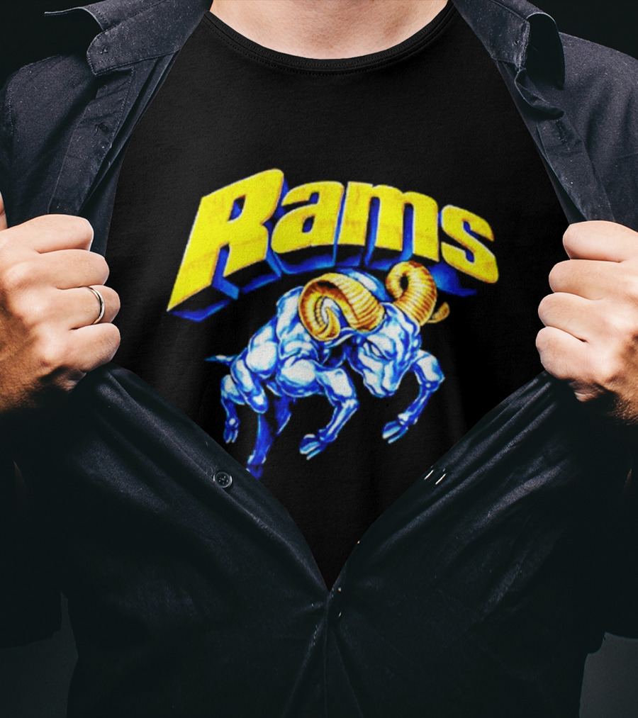 Rams Blue Horn Sports Los Angeles Fan T-Shirt