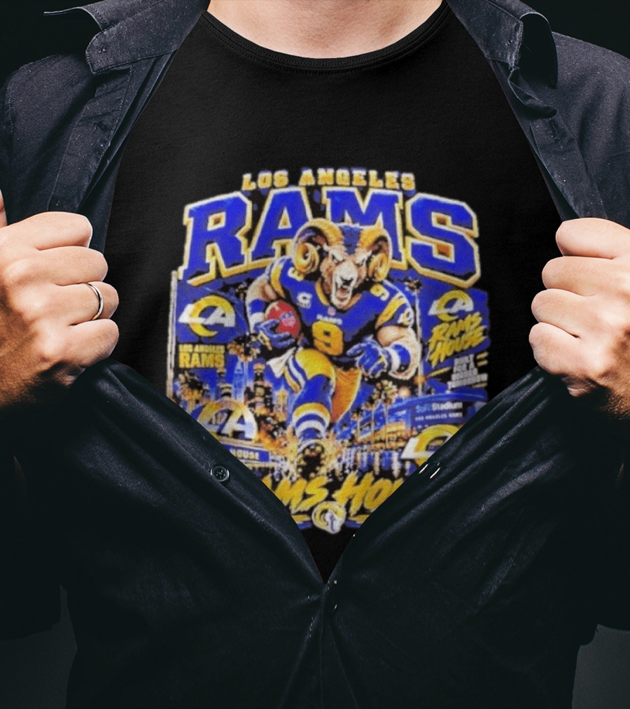 Los Angeles Rams House Ram Mascot SoFi Stadium Football Fan Gear T-Shirt