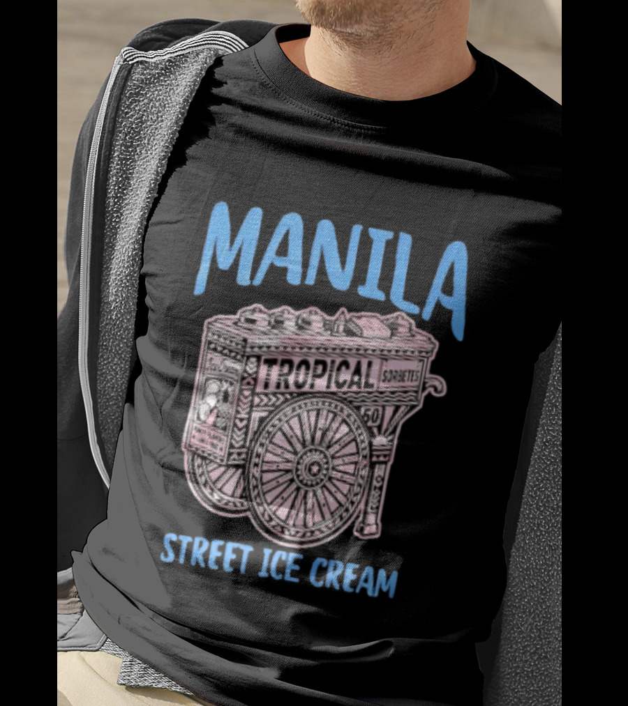 Manila Tropical Sorbetes Vintage Cart Street Ice Cream T-Shirt