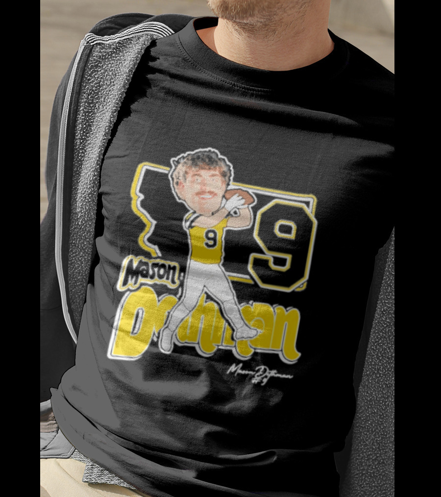Mason Dethman Montana State Bobcats Caricature 2026 Number 9 Football T-Shirt