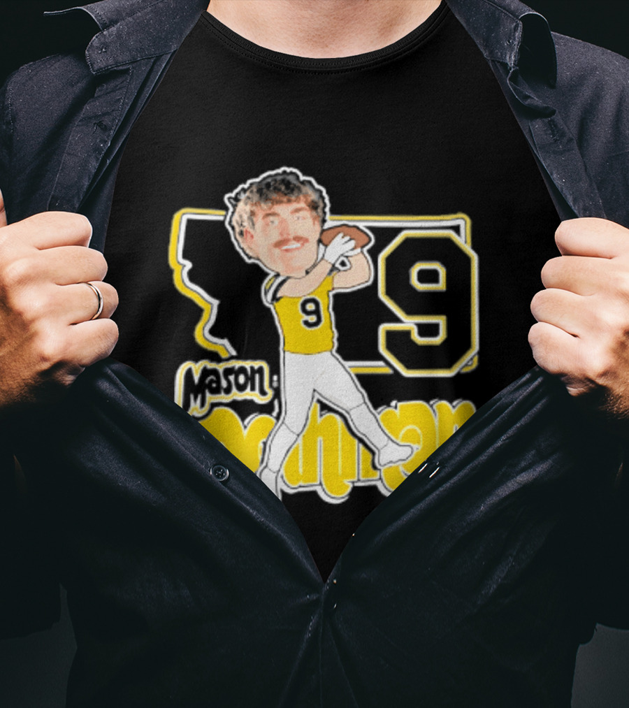 Mason Dethman Montana State Bobcats Caricature 2026 Number 9 Football T-Shirt