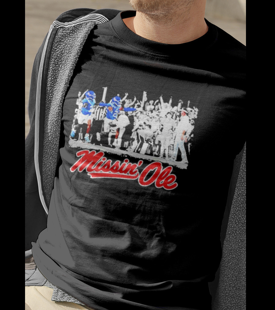 Missin Ole Miss Football Sideline Game Day Enthusiasts T-Shirt