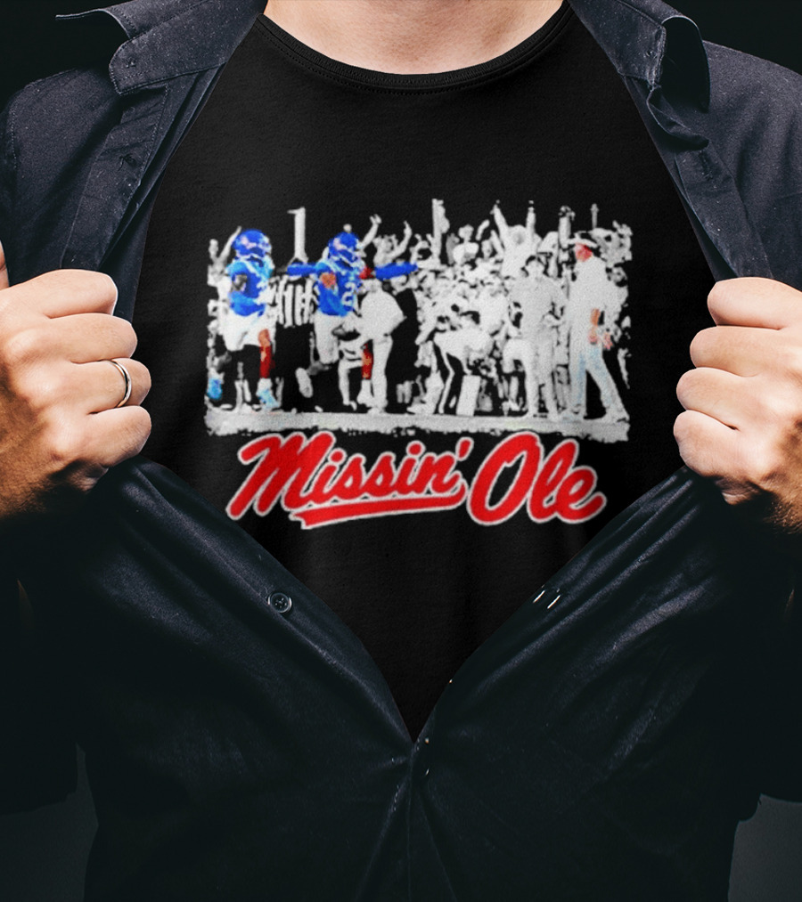 Missin Ole Miss Football Sideline Game Day Enthusiasts T-Shirt