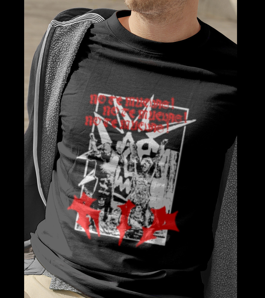 No Te Muevas Rip Punk Rock Hardcore Band White And Red Distorted T-Shirt