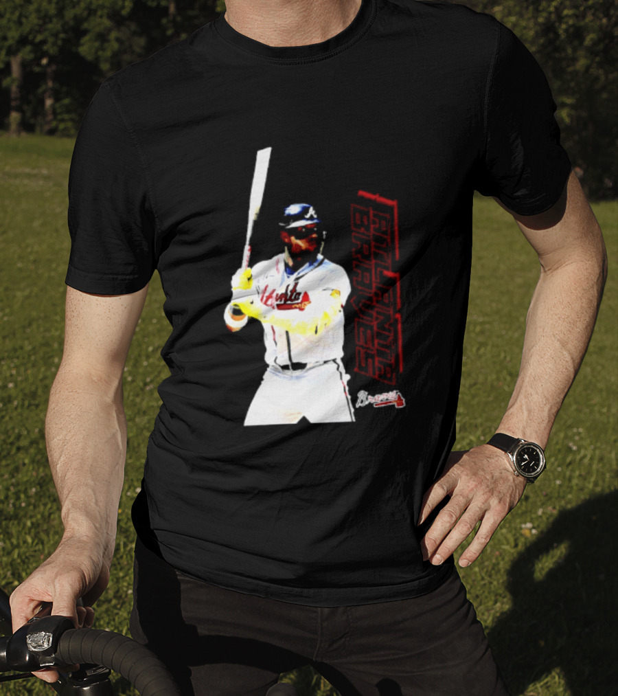 Ronald Acuña Jr Atlanta Braves Swing Action Baseball Player T-Shirt