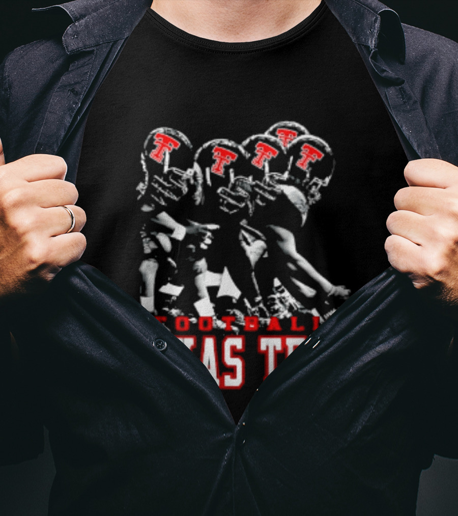 Texas Tech Red Raiders Football NCAA Team Helmets T-Shirt