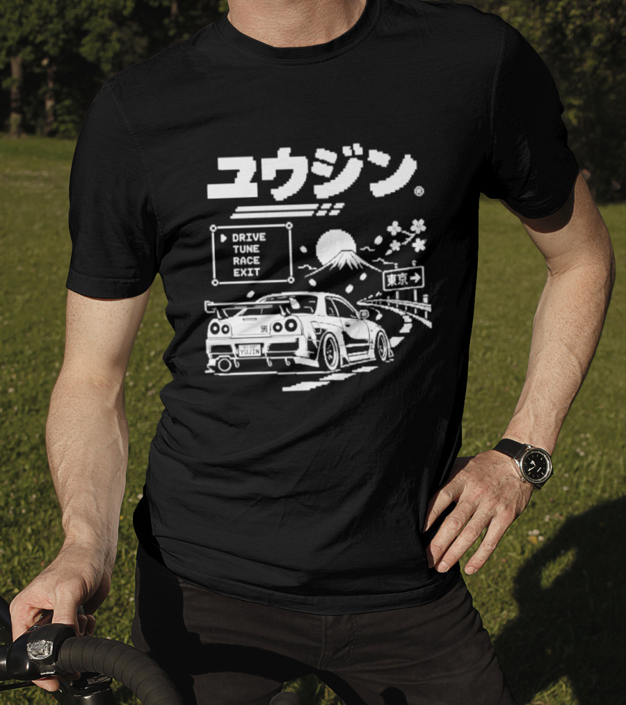 Tokyo Drive Tune Race JDM Car Mount Fuji Japan Racing Scene T-Shirt