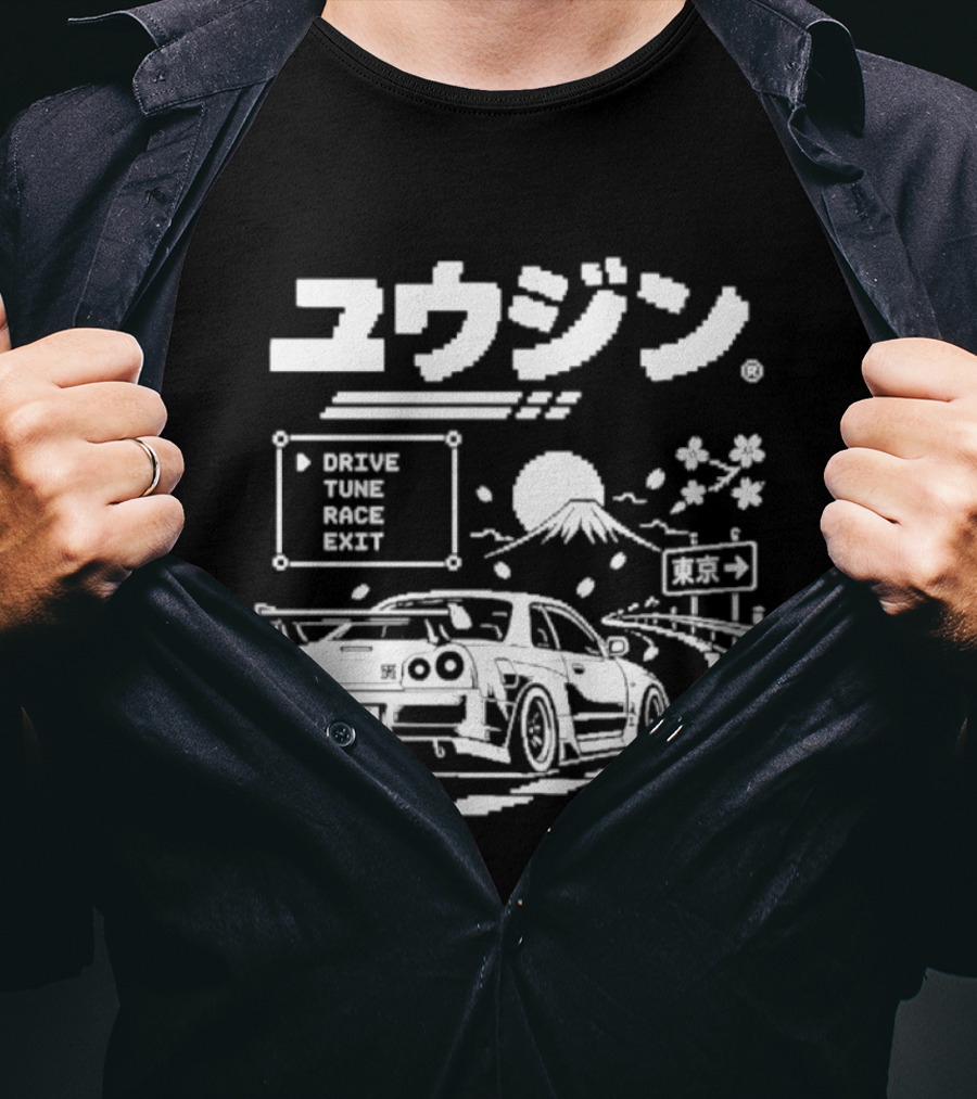 Tokyo Drive Tune Race JDM Car Mount Fuji Japan Racing Scene T-Shirt
