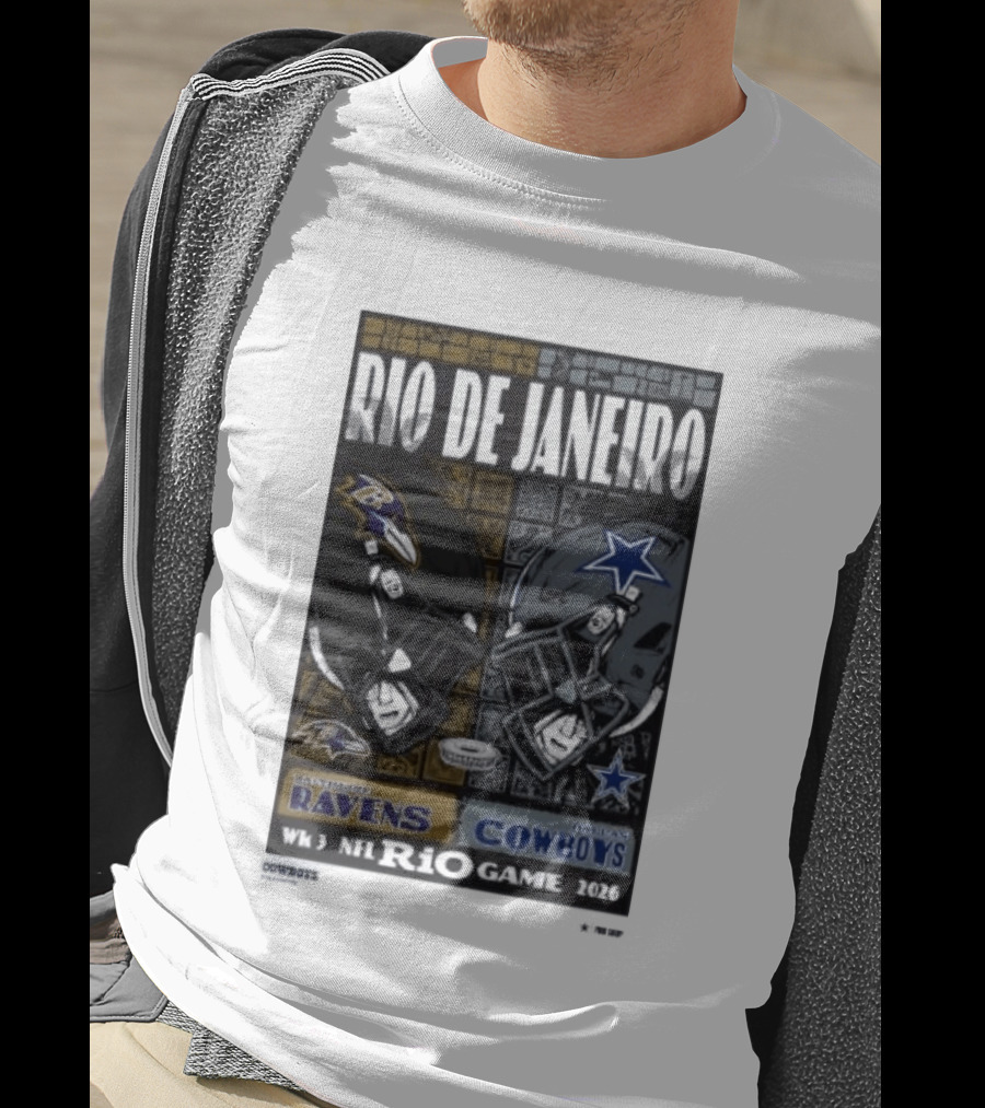 Rio De Janeiro Week 3 2026 NFL Ravens Cowboys Game T-Shirt