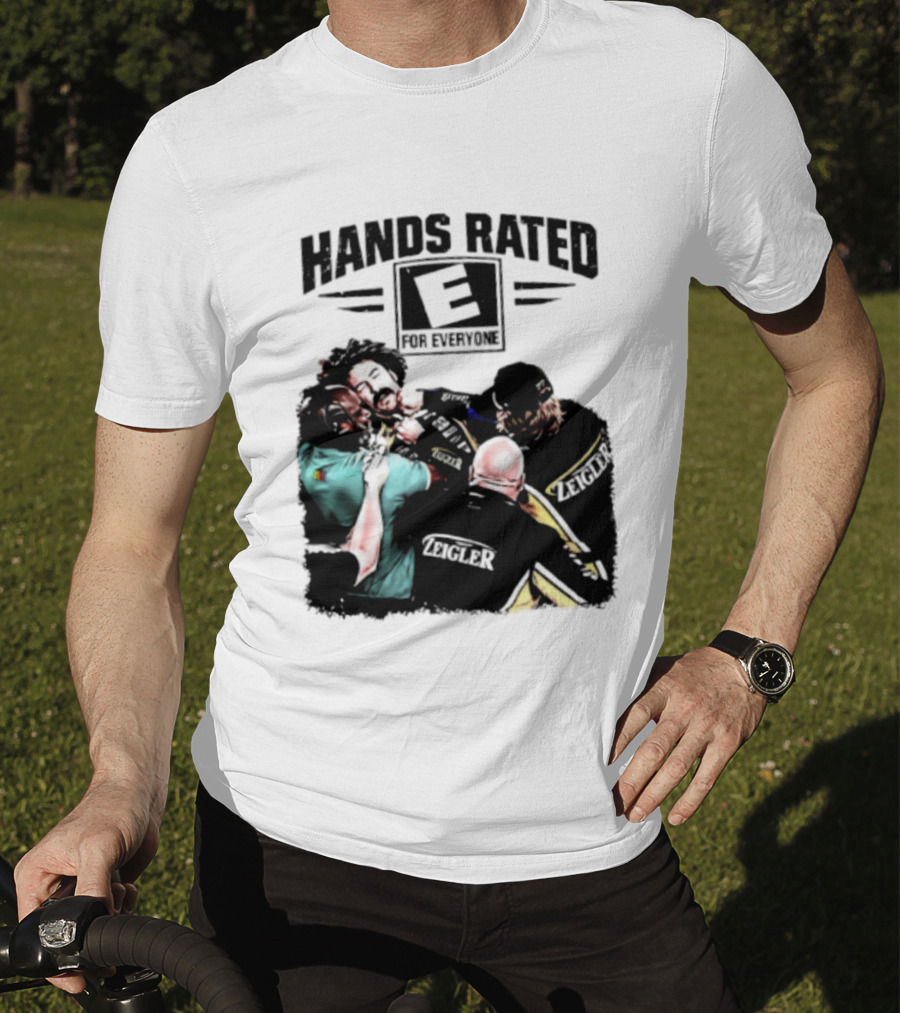 Hands Rated E For Everyone NASCAR Racing Brawl Scene T-Shirt