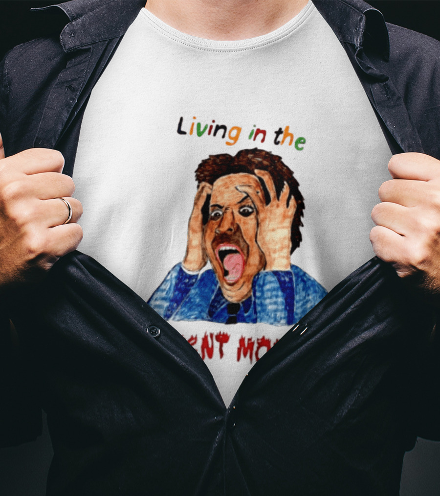 Living In The Present Moment Scream Distressed Expression T-Shirt