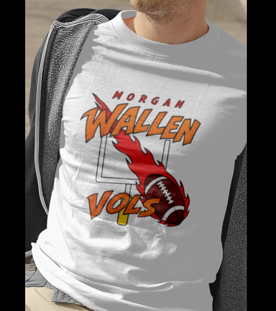 Morgan Wallen Vols Football Tennessee Volunteers Flaming Football Goalpost T-Shirt