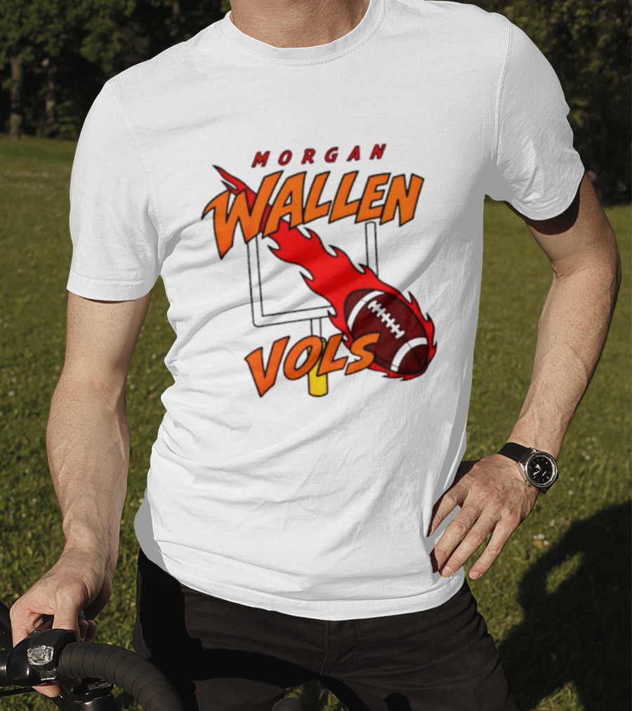 Morgan Wallen Vols Football Tennessee Volunteers Flaming Football Goalpost T-Shirt