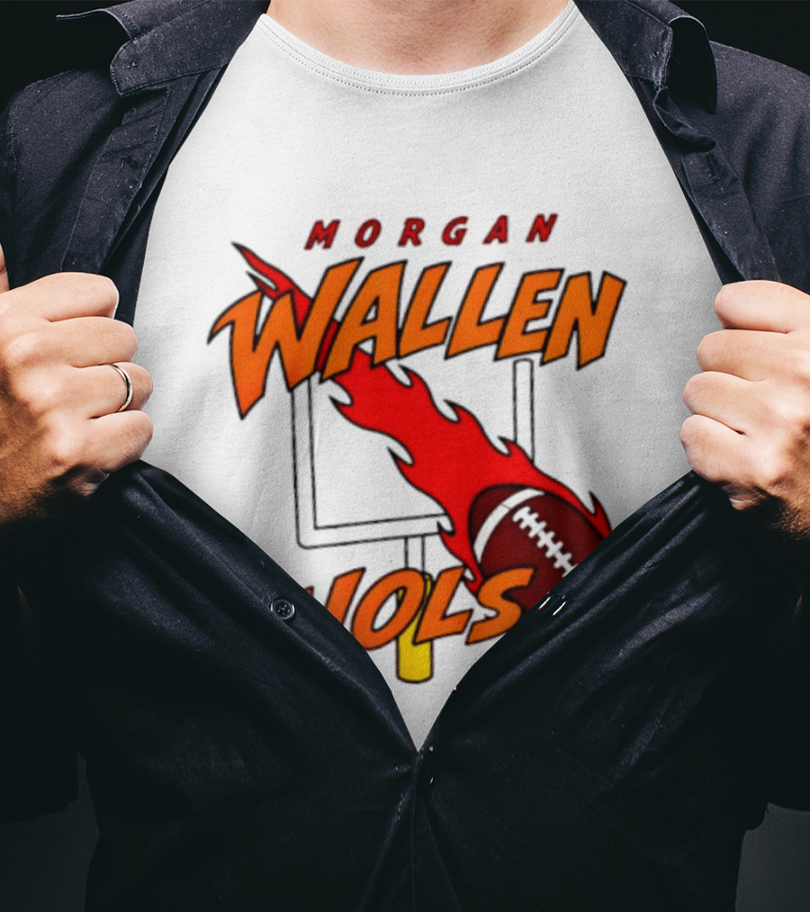 Morgan Wallen Vols Football Tennessee Volunteers Flaming Football Goalpost T-Shirt