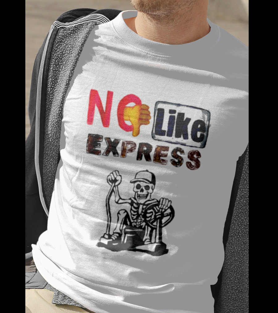 NO Like Express Skeleton Thumbs Down T-Shirt