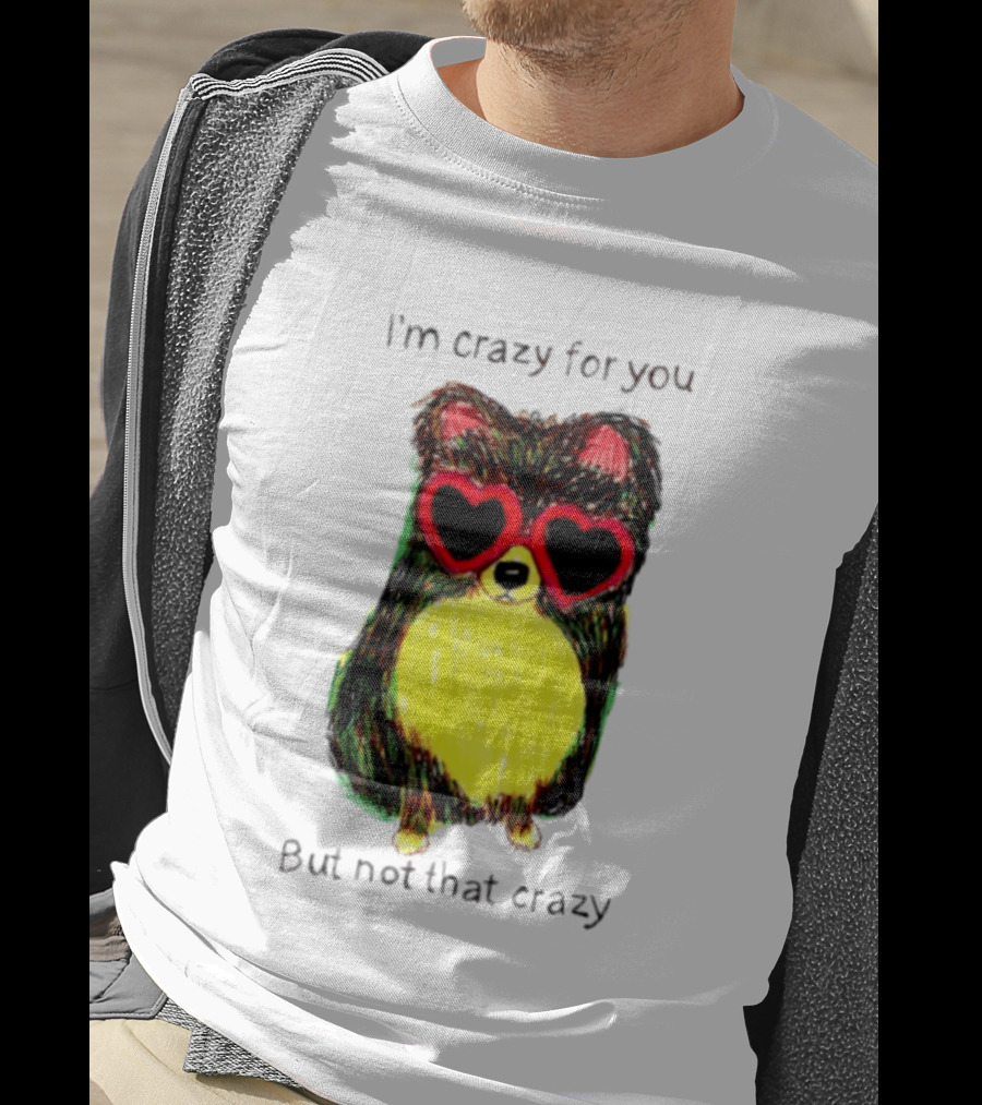 Pomeranian Wearing Heart Glasses I'm Crazy For You But Not That Crazy T-Shirt