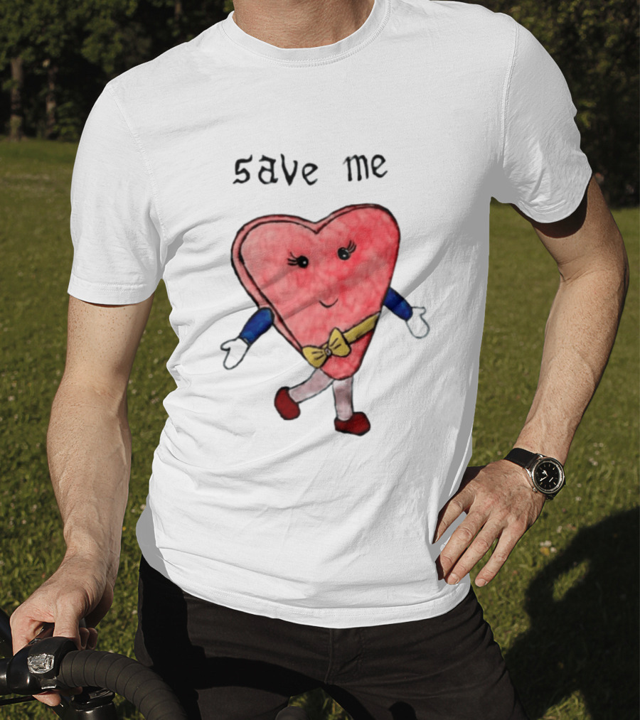 Save Me Heart Cartoon With Bowtie And Arms T-Shirt