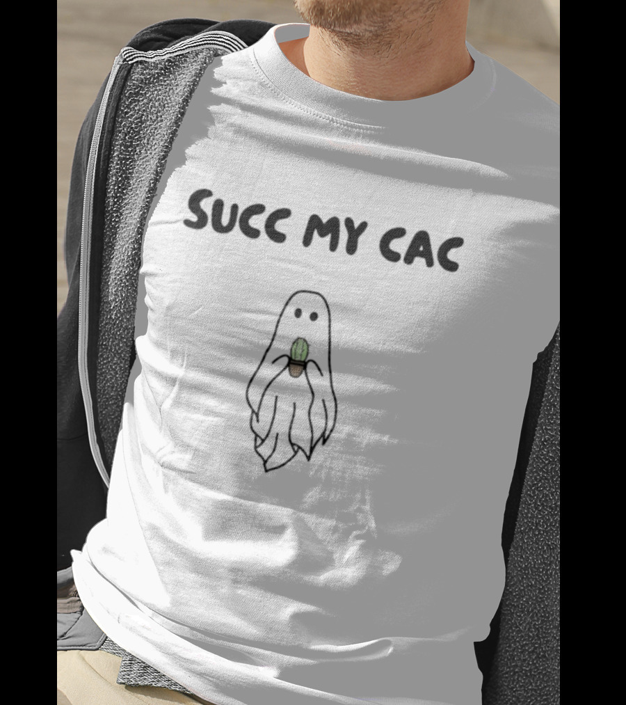 Succ My Cac Ghost Holding Cactus T-Shirt