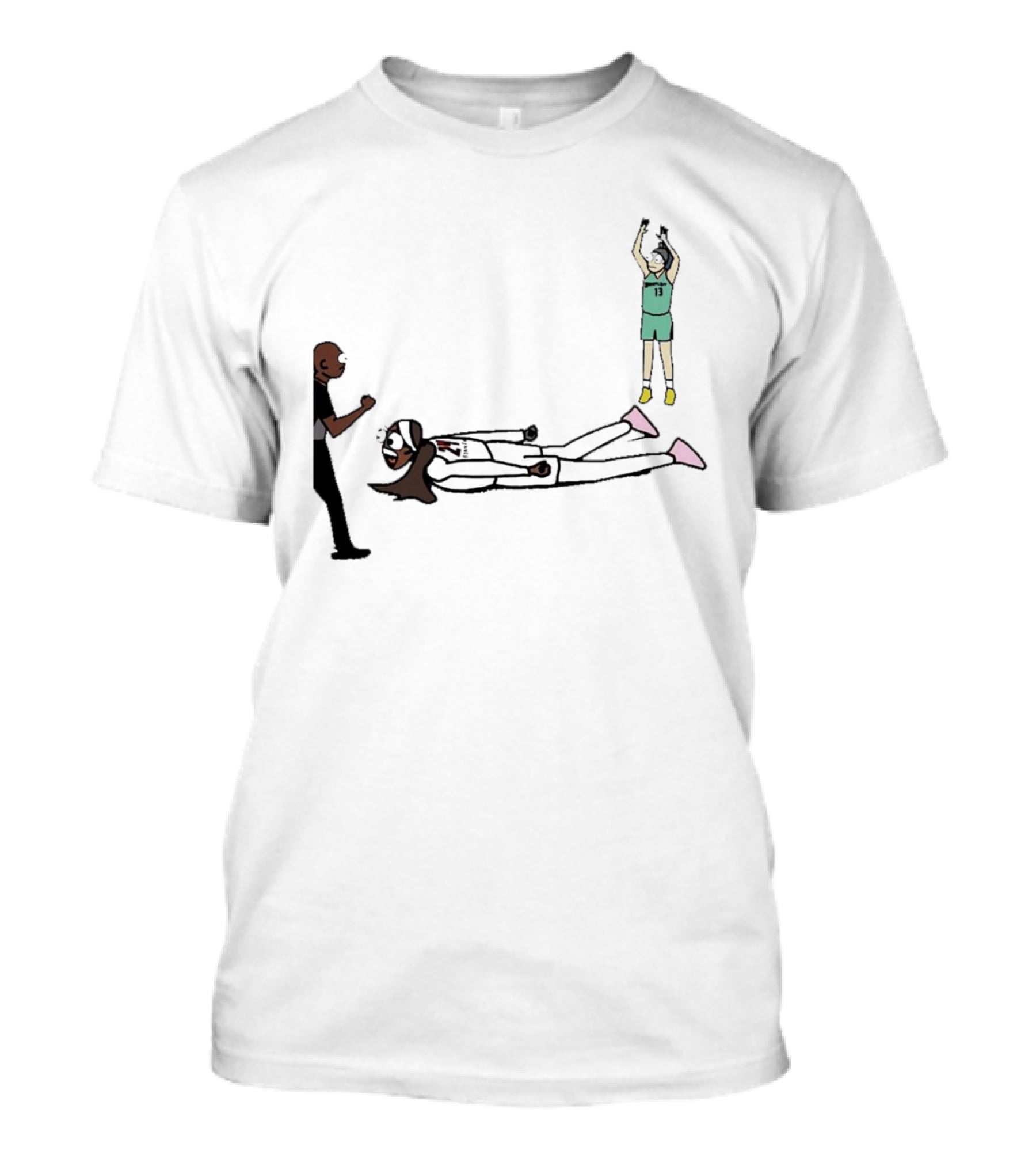 WNBA Basketball Player Tantrum Meme Cartoon Court Moment T-Shirt