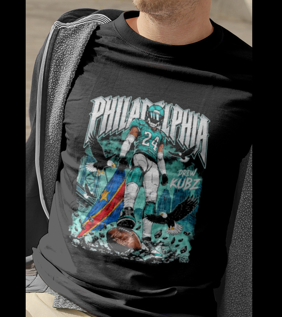 Philadelphia Drew Kubz 24 No Fly Zone Eagles Banner T-Shirt