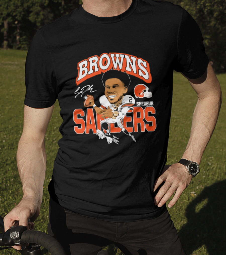 Browns Shedeur Sanders Football Caricature NFL Athlete T-Shirt