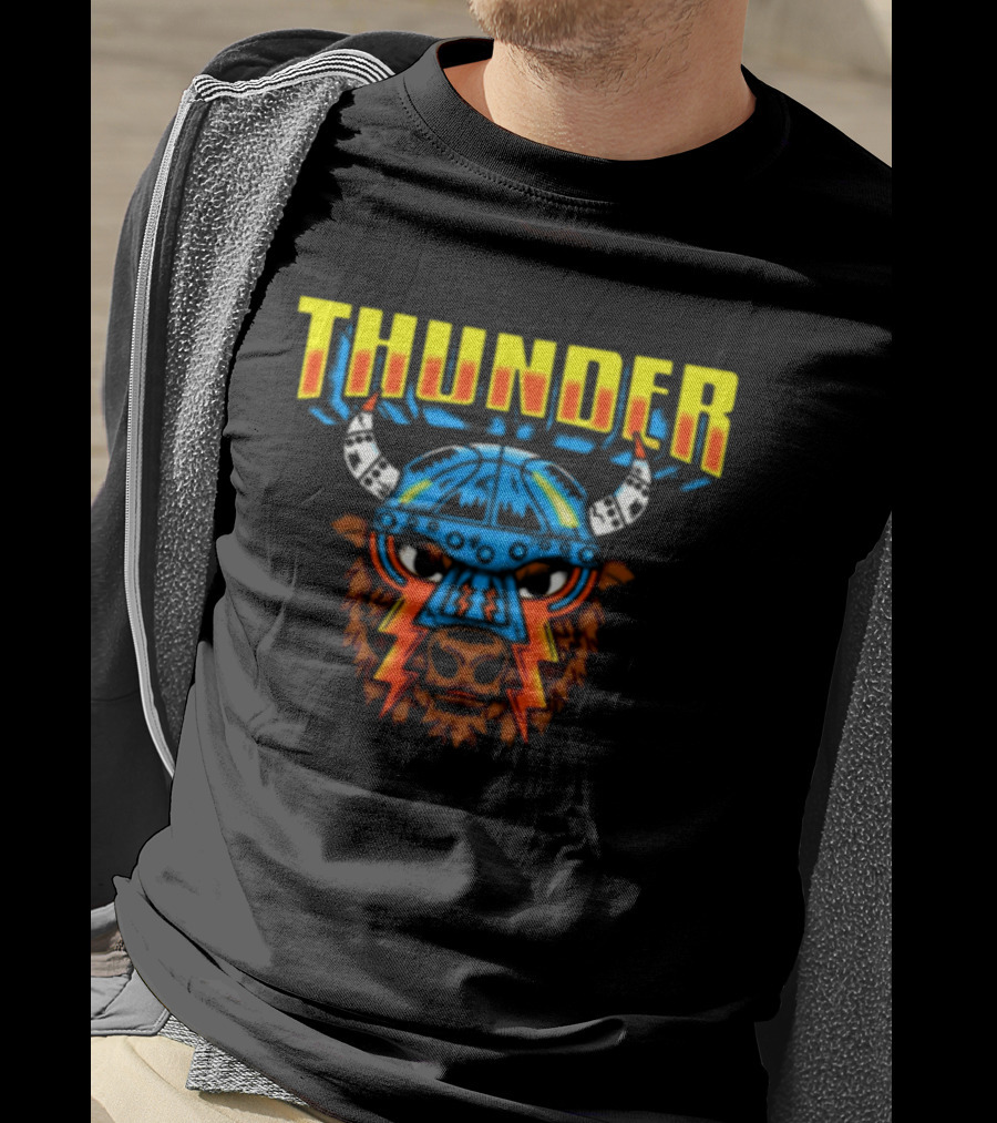 Thunder Bison Mask Lightning Joshua Boydston Store T-Shirt