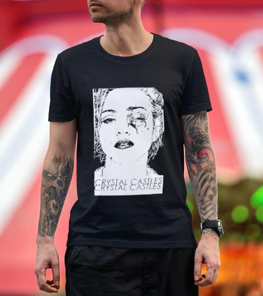 Crystal Castles Electronic Alice Glass Monochrome T-Shirt