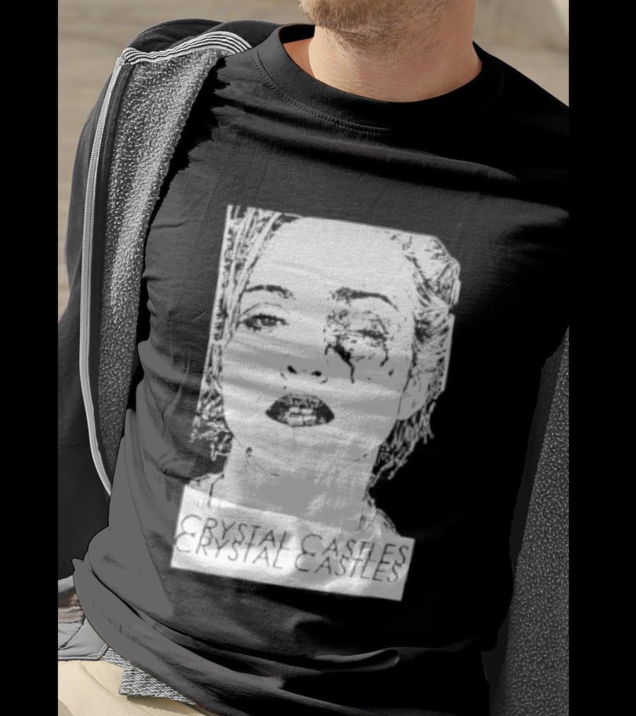 Crystal Castles Electronic Alice Glass Monochrome T-Shirt