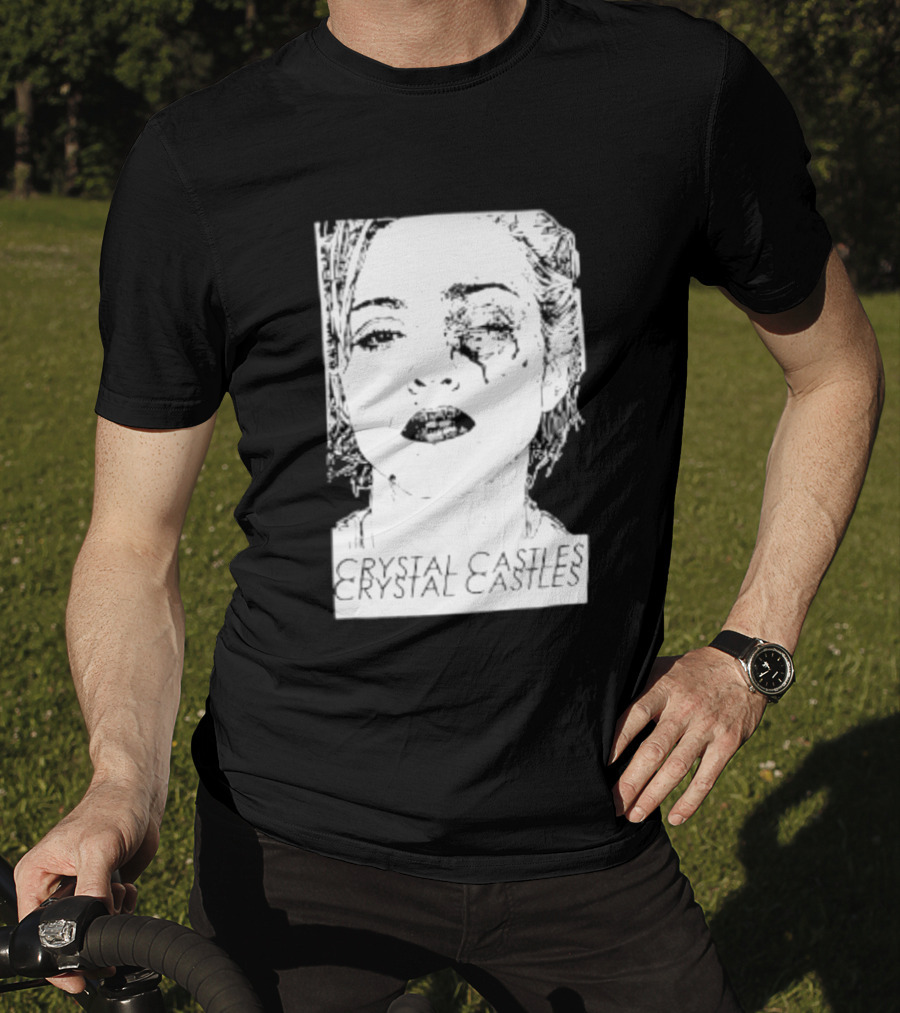 Crystal Castles Electronic Alice Glass Monochrome T-Shirt
