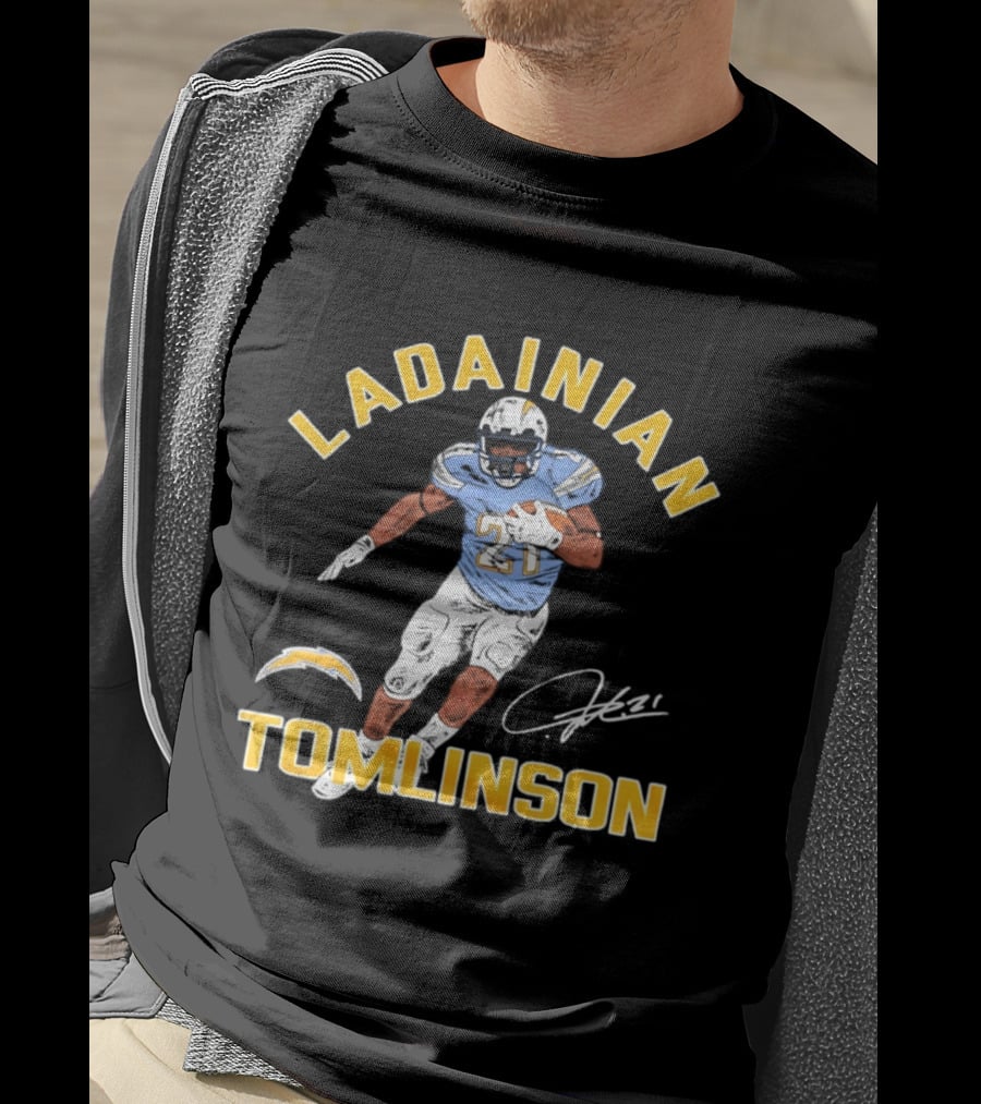 LaDainian Tomlinson Signature Los Angeles Chargers Football 21 T-Shirt